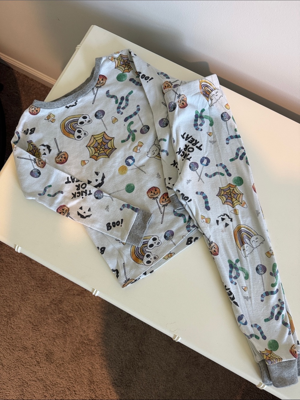 Burt’s Bees Kids Halloween Pajama Set - pumpkins and candy 3T